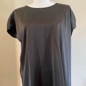 Pleione Black Satin Blouse Size XL